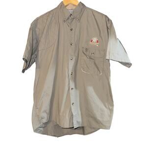 Bob Allen Shooting Shirt Embroidered Sports Button Up Shirt Med Vented Utility